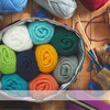 Purple Durable Knitting Organizer Crochet Storage Canvas Bag Knitting Yarn Bag Custom Yarn Storage Bag 