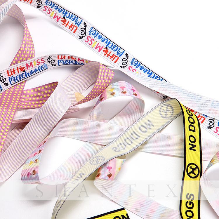 Personalized Logo Custom Hair Bows Printed Ribbon Printed Satin Ribbon