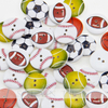 Colorful Cartoon Basketball Football Rugby Ball Printed Buttons Wooden Buckles