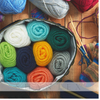 Dark Blue Durable Knitting Organizer Crochet Storage Canvas Bag Knitting Yarn Bag Custom Yarn Storage Bag 