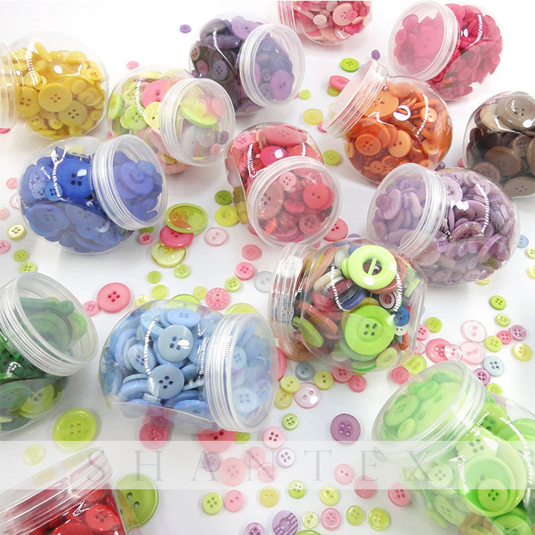 Wholesale Four-Eye Round Button Resin Button Bottle Button for Children's DIY 