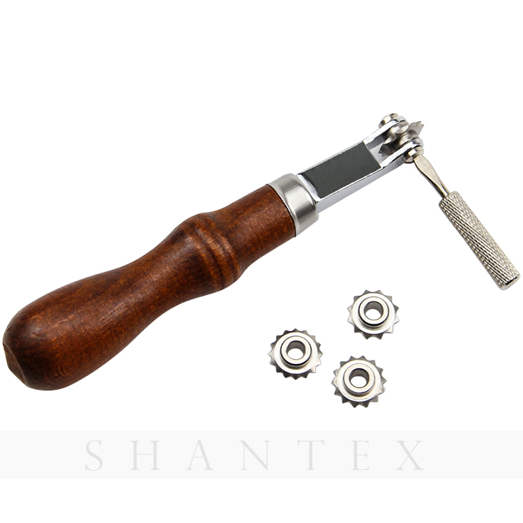 Stainless Steel Leather White Wood Handle Wheel NPT-10 Gear Cutting Wheels Sewing Tools