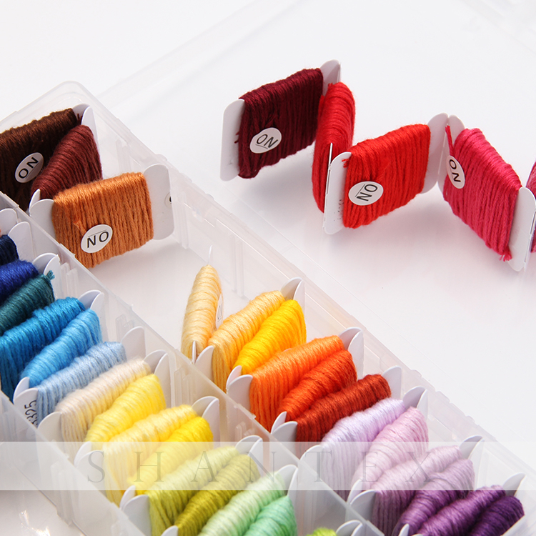  Embroidery Floss 50pcs DMC Colors Embroidery Thread String Kits with Storage Box Cross Stitch Kits 