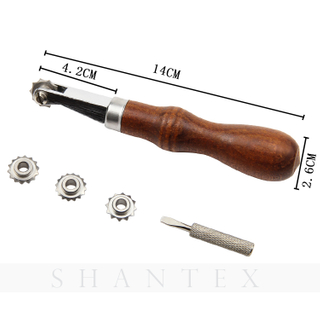 Stainless Steel Leather White Wood Handle Wheel NPT-10 Gear Cutting Wheels Sewing Tools