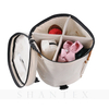 Durable Canvas Large Space Wool Yarn Storage Knitting Crochet Storage Bag with Needle Case 
