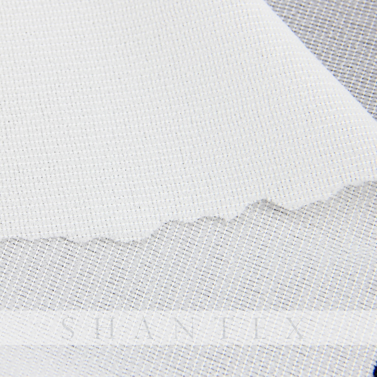  White and Black Woven Interlining Fabric Fusible Interfacing For Men's Suits