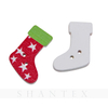 Colorful Christmas Stocking Socks Shape Printed Wood Button Christmas decoration buttons