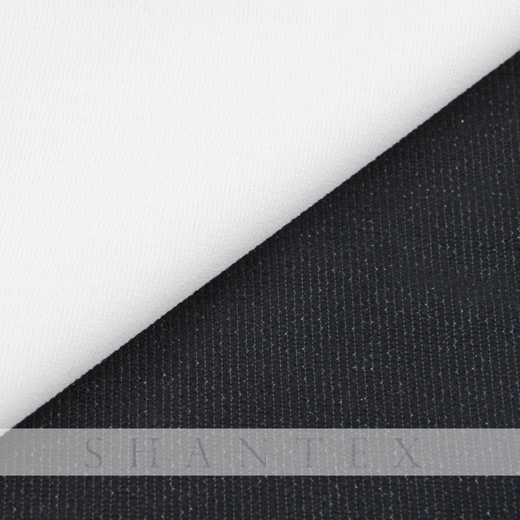  White and Black Woven Interlining Fabric Fusible Interfacing For Men's Suits