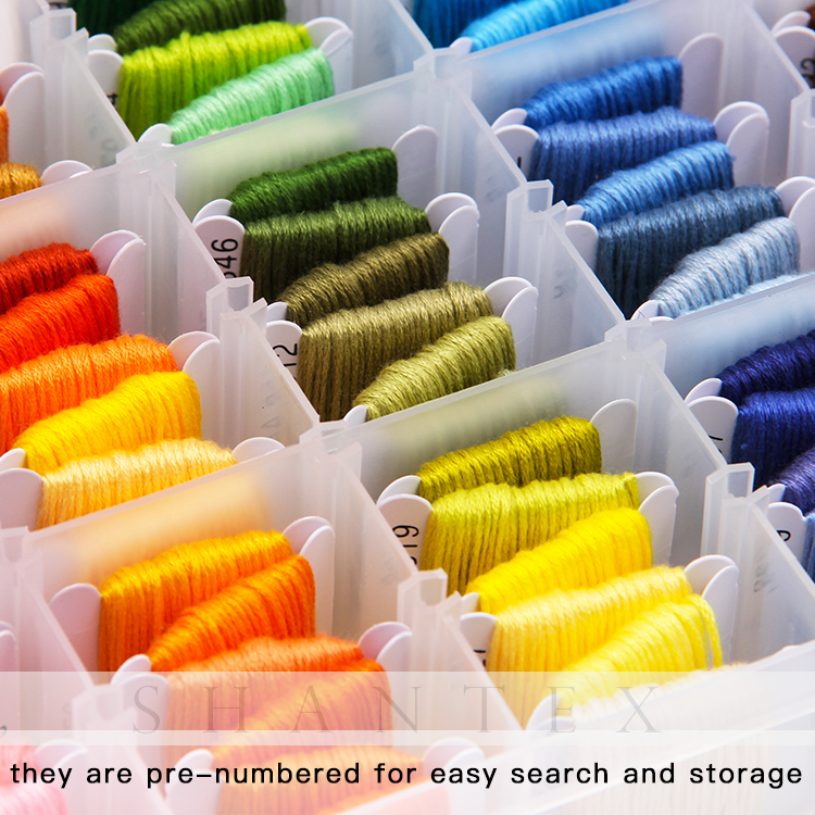  Embroidery Floss 108pcs DMC Colors Embroidery Thread String Kits with Storage Box 38 Pcs Cross Stitch Kits 